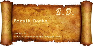 Bozsik Dorka névjegykártya